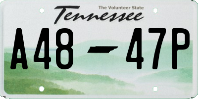 TN license plate A4847P