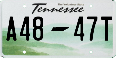 TN license plate A4847T