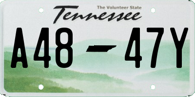 TN license plate A4847Y