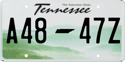 TN license plate A4847Z