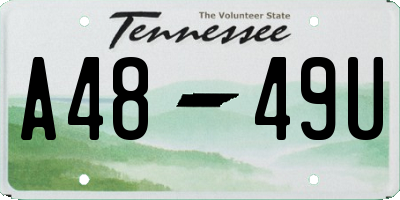 TN license plate A4849U