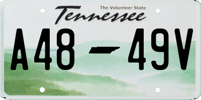 TN license plate A4849V