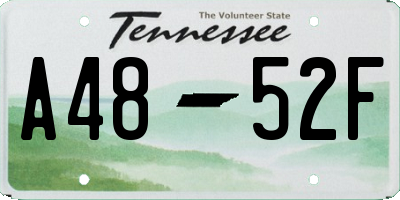 TN license plate A4852F