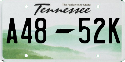 TN license plate A4852K