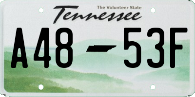 TN license plate A4853F