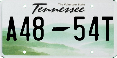 TN license plate A4854T