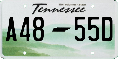TN license plate A4855D