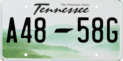 TN license plate A4858G
