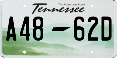 TN license plate A4862D