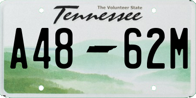 TN license plate A4862M