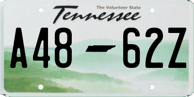 TN license plate A4862Z