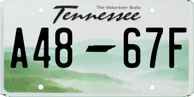 TN license plate A4867F