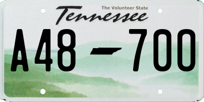 TN license plate A4870O