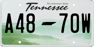 TN license plate A4870W