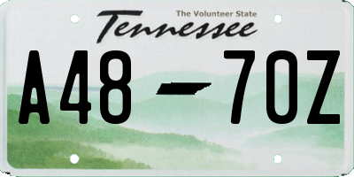 TN license plate A4870Z