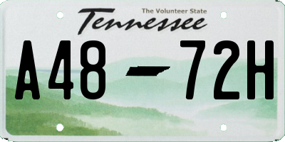 TN license plate A4872H