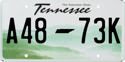 TN license plate A4873K