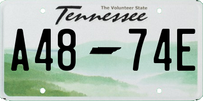 TN license plate A4874E
