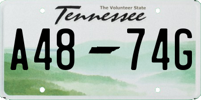 TN license plate A4874G