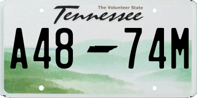TN license plate A4874M
