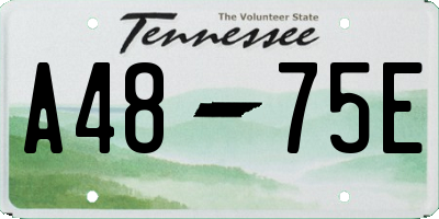 TN license plate A4875E