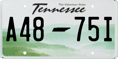 TN license plate A4875I