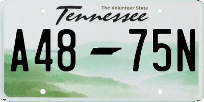 TN license plate A4875N