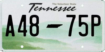 TN license plate A4875P