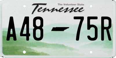 TN license plate A4875R