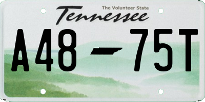 TN license plate A4875T