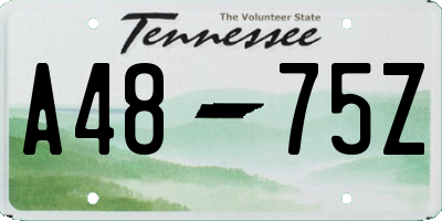 TN license plate A4875Z
