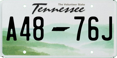 TN license plate A4876J
