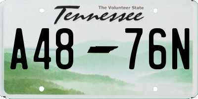 TN license plate A4876N