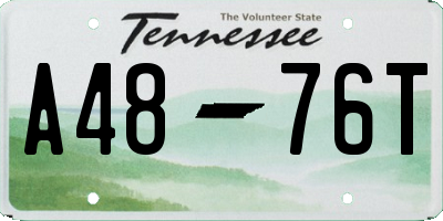 TN license plate A4876T