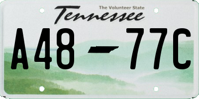 TN license plate A4877C