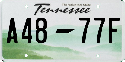 TN license plate A4877F