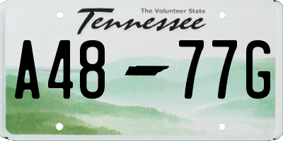 TN license plate A4877G