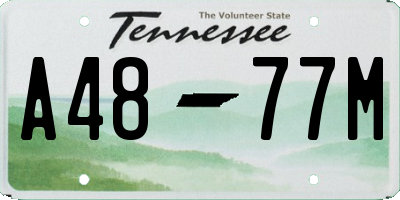 TN license plate A4877M