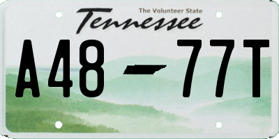 TN license plate A4877T