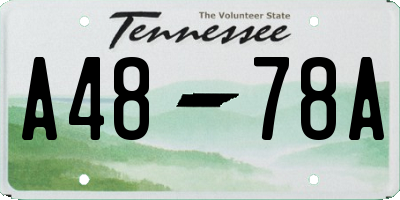 TN license plate A4878A
