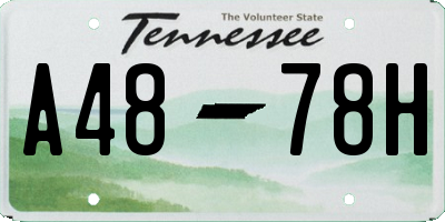 TN license plate A4878H
