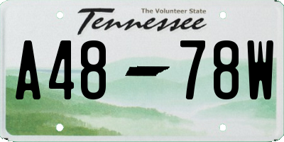 TN license plate A4878W