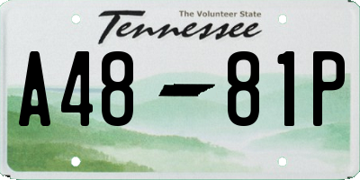 TN license plate A4881P