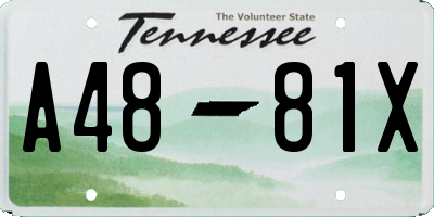 TN license plate A4881X