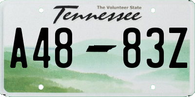 TN license plate A4883Z