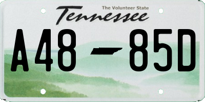 TN license plate A4885D