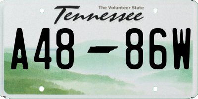 TN license plate A4886W