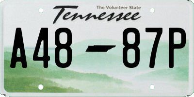 TN license plate A4887P
