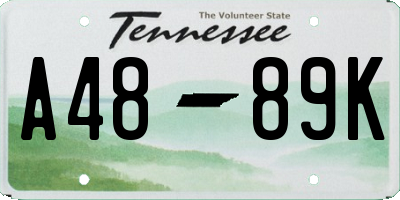 TN license plate A4889K
