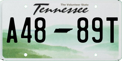TN license plate A4889T